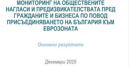 Обществени нагласи сред граждани и бизнес за въвеждането на еврото в България към декември 2025 г.