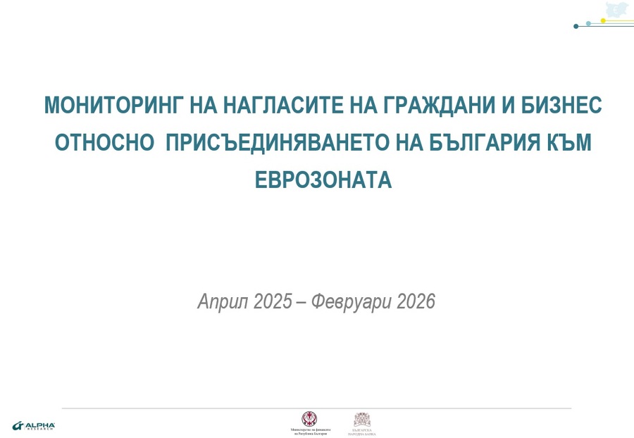 Обществени нагласи сред граждани и бизнес за въвеждането на еврото в България към февруари 2026 г.